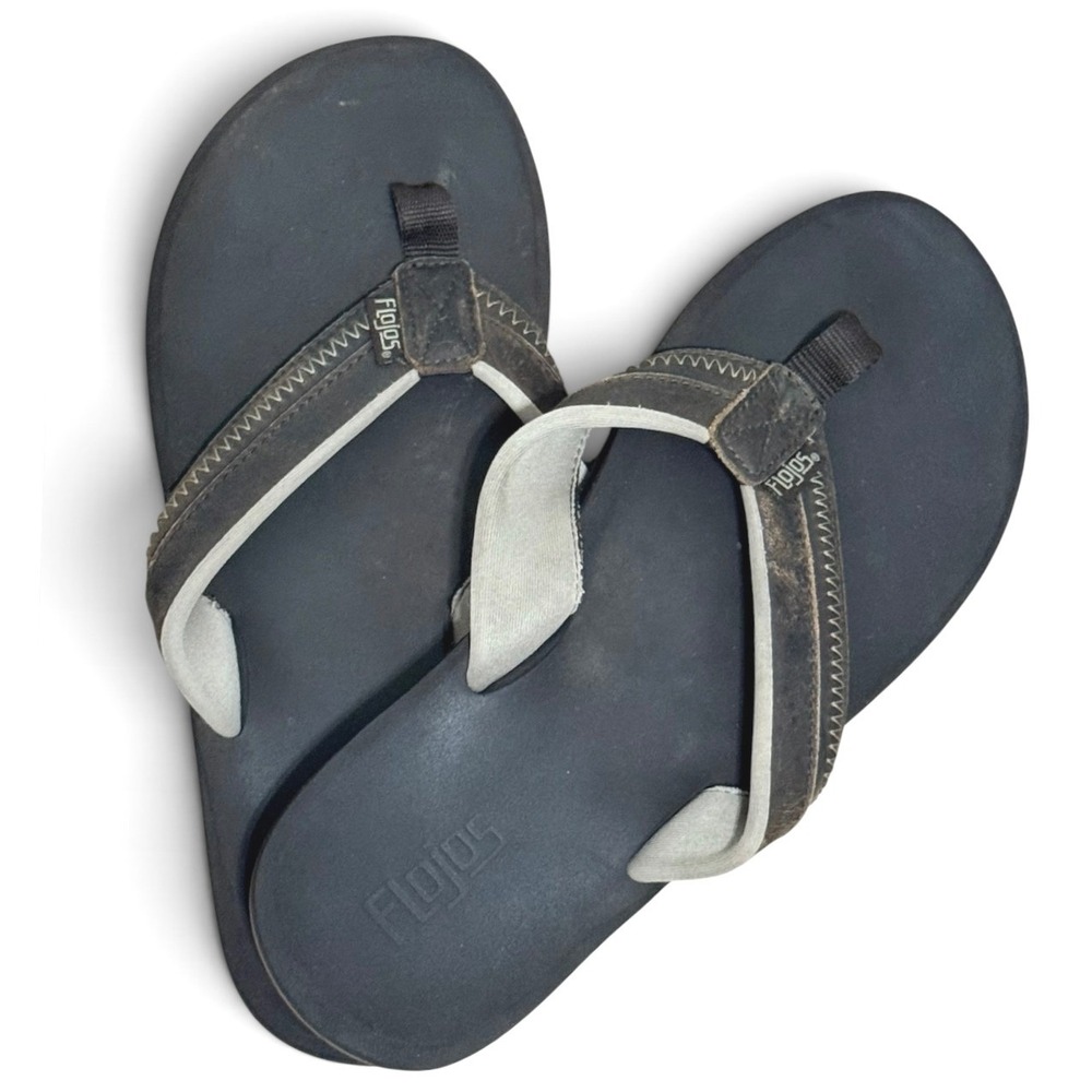 Flojos Mens Brown Tan Flip Flop Sandals Cushioned Beach Thong Shoes Size 12